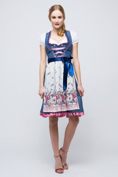 Mini Dirndl Tawia, blue/rose