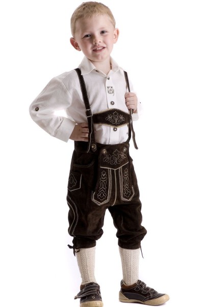 Kinderlederhose Basti, dunkelbraun