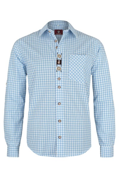 Trachten Shirt Hektor, light blue