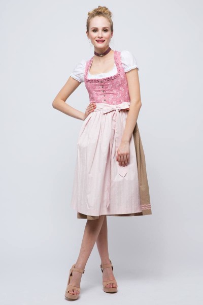 Midi Dirndl Anna, rose/rose