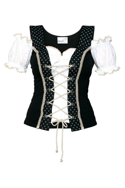 Trachtenbluse Emilia-Rose, schwarz