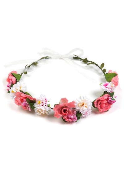 Trachten Blumenkranz Fee, rosa/weiß