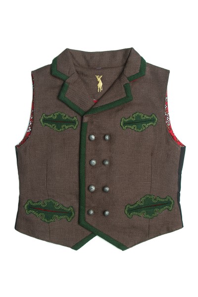 Children Trachten Vest Henry, brown/green