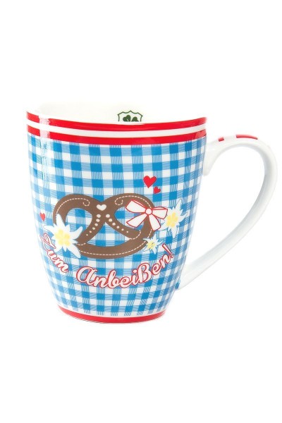 Tasse Brezel, türkis