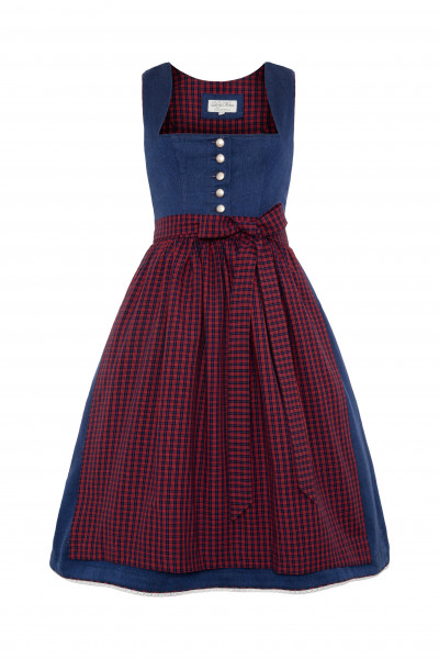 Midi Dirndl Jacky, navy scarlet