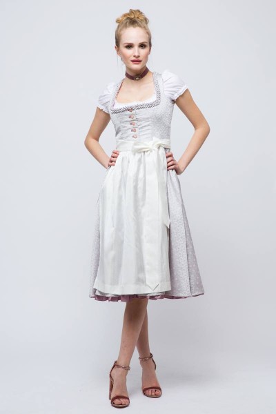 Midi Dirndl Kathi, silber/rosa