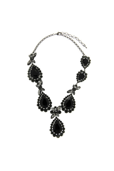 Kette Princess Style, gunmetal/diamond/schwarz