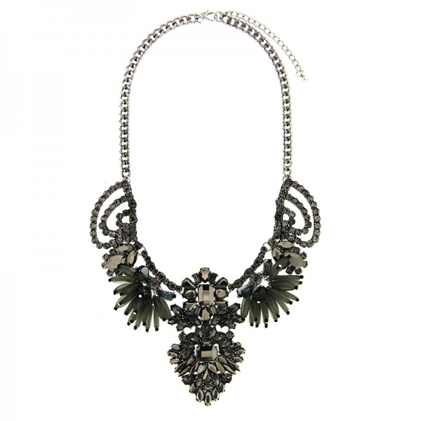 Trachtenkette Burket, silber/crystal/grau