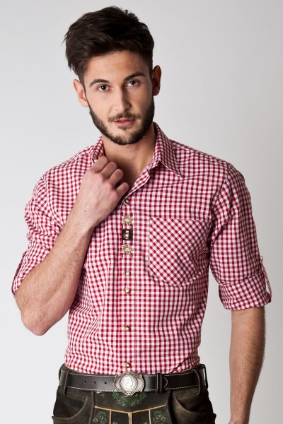 Trachten Shirt Niklas, red white