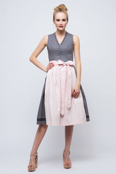 Midi Dirndl Cosima, grau/babyrosa