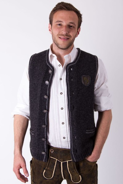 Trachten Vest Kaltern, dark grey