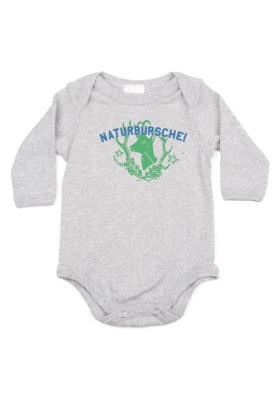 Trachtenstrampler Naturbursche, grau