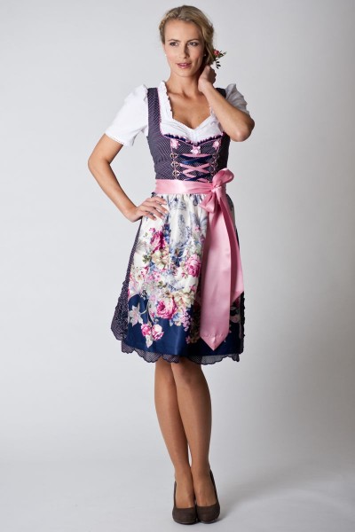Dirndl Christina, blue/rose