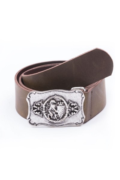 Herren Trachten Gürtel Wappen II, braun