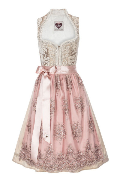 Midi Dirndl Viktoria Hochzeit, creme