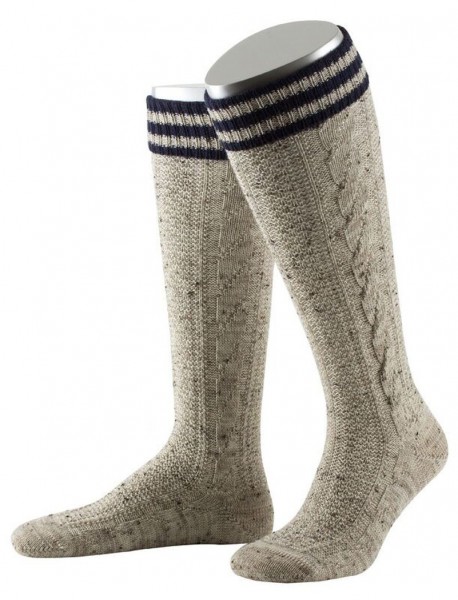 Kniebundstrumpf, beige/marine