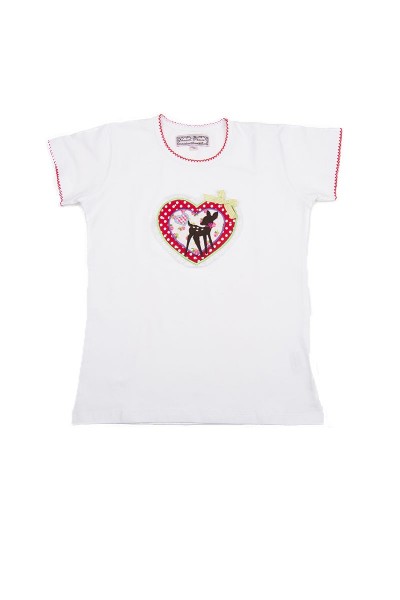 Trachtenshirt Bambi, rot/weiß