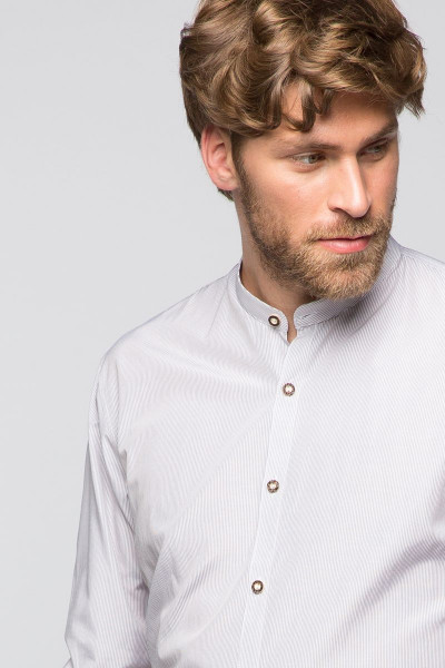 Trachten Shirt Georg, white/lilac