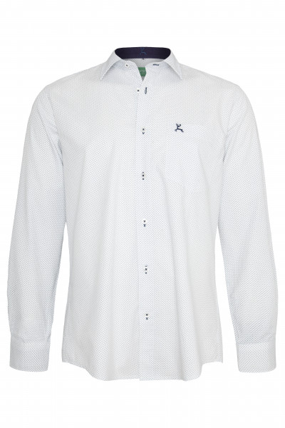 Trachten Shirt Basil, white/navy