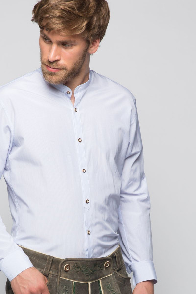 Trachten Shirt 5, white/light blue