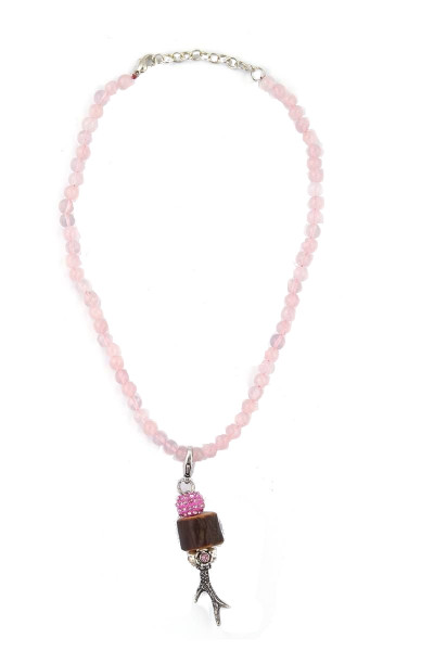 Trachten Halskette Rehröschen, rosa