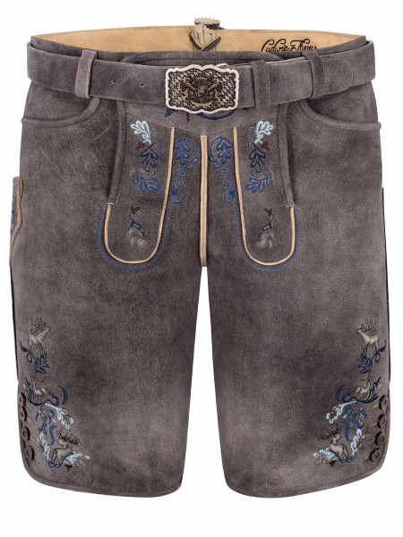 Lederhose Stachus graphit blau