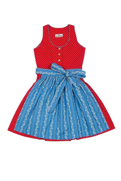 Kinderdirndl Irmi, rot/hellblau