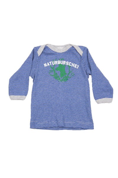 Trachtenshirt Naturbursche, blau/grau