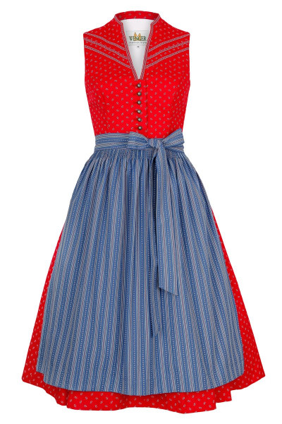 Midi Dirndl Romy Rot Blau Wenger Online Bestellen