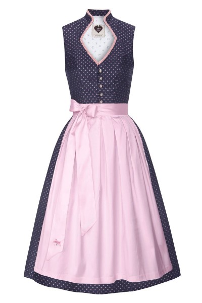 Midi Dirndl Paula, blau/rosa