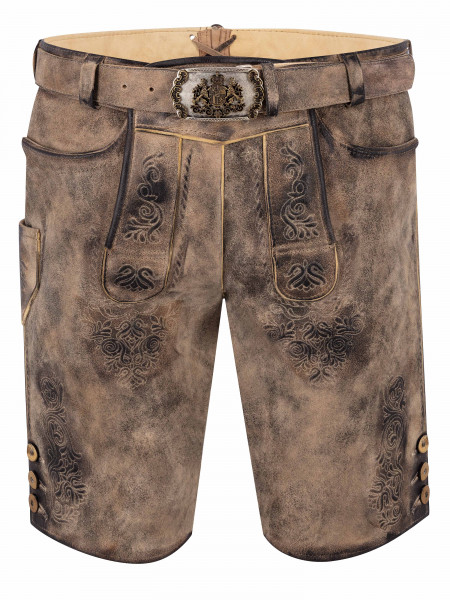 Kurze Lederhose Ludwig haselnuss smoke