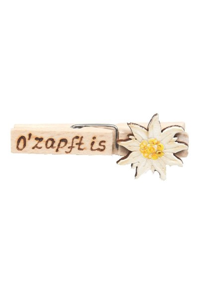 Wiesn Zwickerl "Ozapft is" Edelweiss, weiß