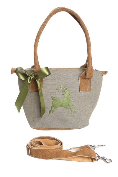 Trachtentasche Leinentasche klassik Hirsch, olive