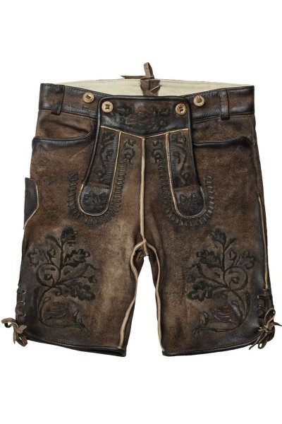 Trachten Lederhose Short Björn, medium brown