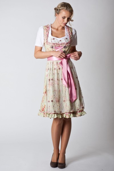 Midi Dirndl Nice, mint/rosa