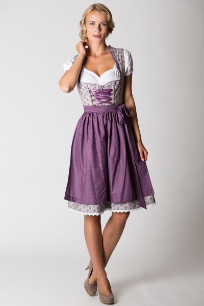 Midi Dirndl Antje, grau/lila