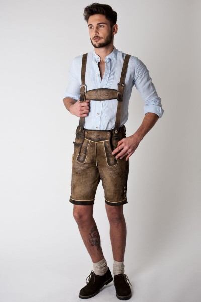 Trachtenlederhose Julian Short, antique brown