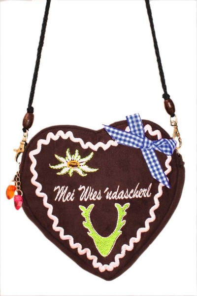 Trachtentasche Heidi, braun/grün/blau