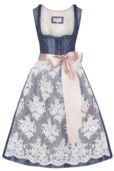 Midi Dirndl Neuhausen Splash, blue/beige