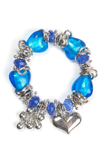 Trachtenarmband Herzdame, blau