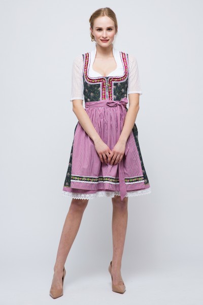 Mini Dirndl Tamina, dunkelgrau/beere