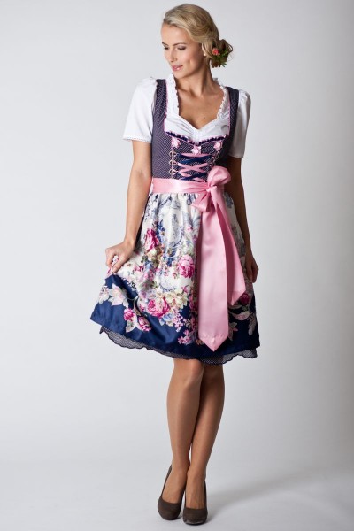 Dirndl Christina, blue/rose