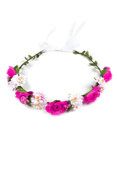 Trachten Blumenkranz Fee, pink/weiß