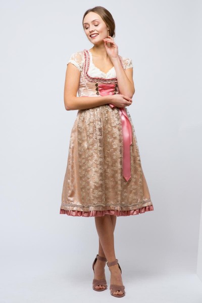 Midi Dirndl Cortina, cream/rose