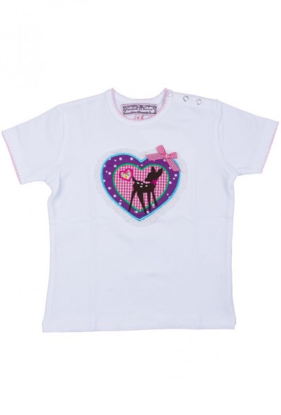 Trachtenshirt Bambi, lila/weiß