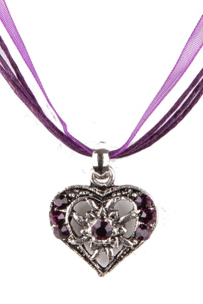 Trachtenkette Kleines Herz, violett
