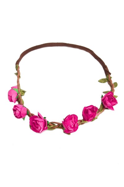 Trachten Kopfband Röschen, pink