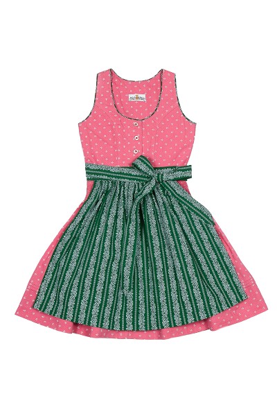 Kinderdirndl Irmi, rosa/dunkelgrün