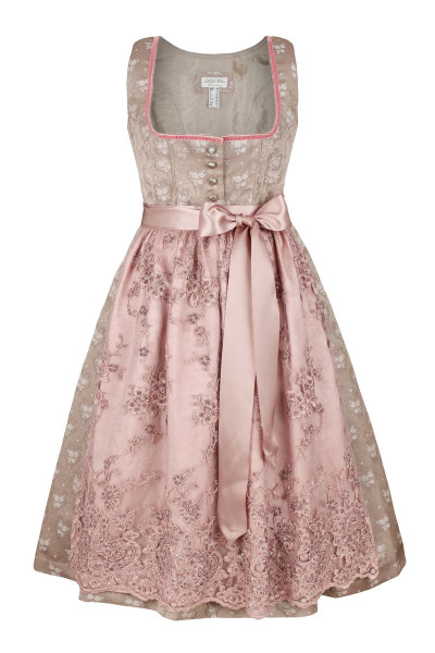 Midi Dirndl Gärtnerplatz Glam, taupe