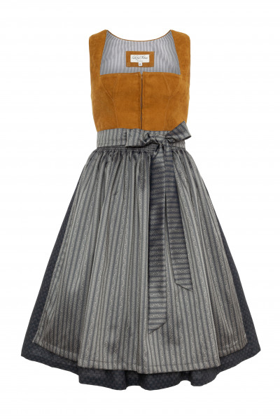 Samt-Dirndl Tania, senfgelb